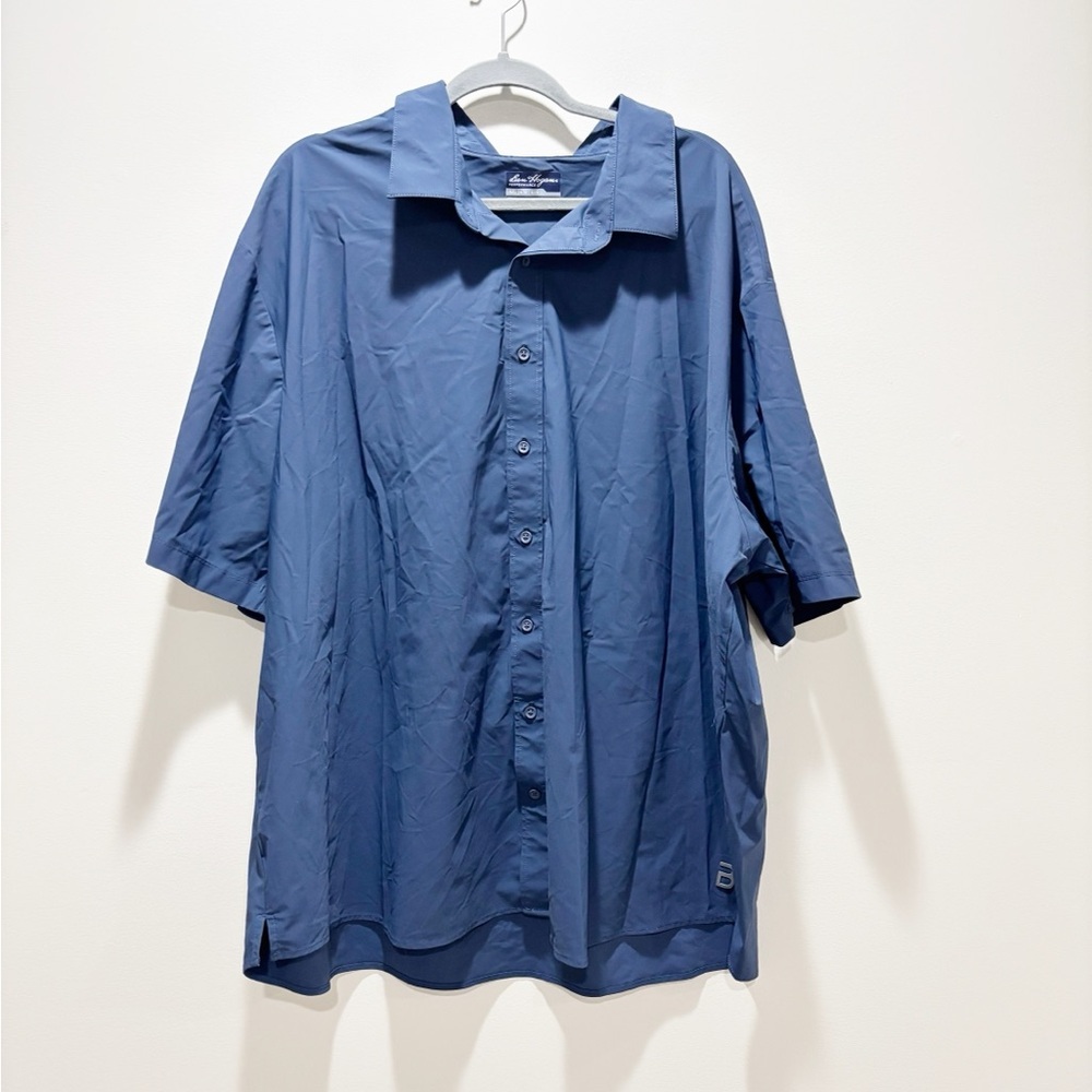 Ben Hogan Performance Men's Short Sleeve Button-Down Shirt in Blue Golf Casual